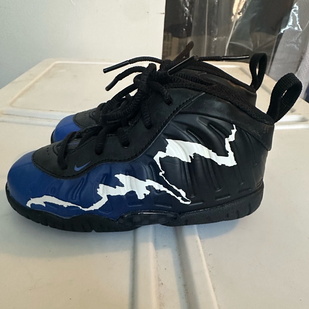 New Nike Little Posite One TD Foamposite Royal Blue White All Star Game Sz. 8c